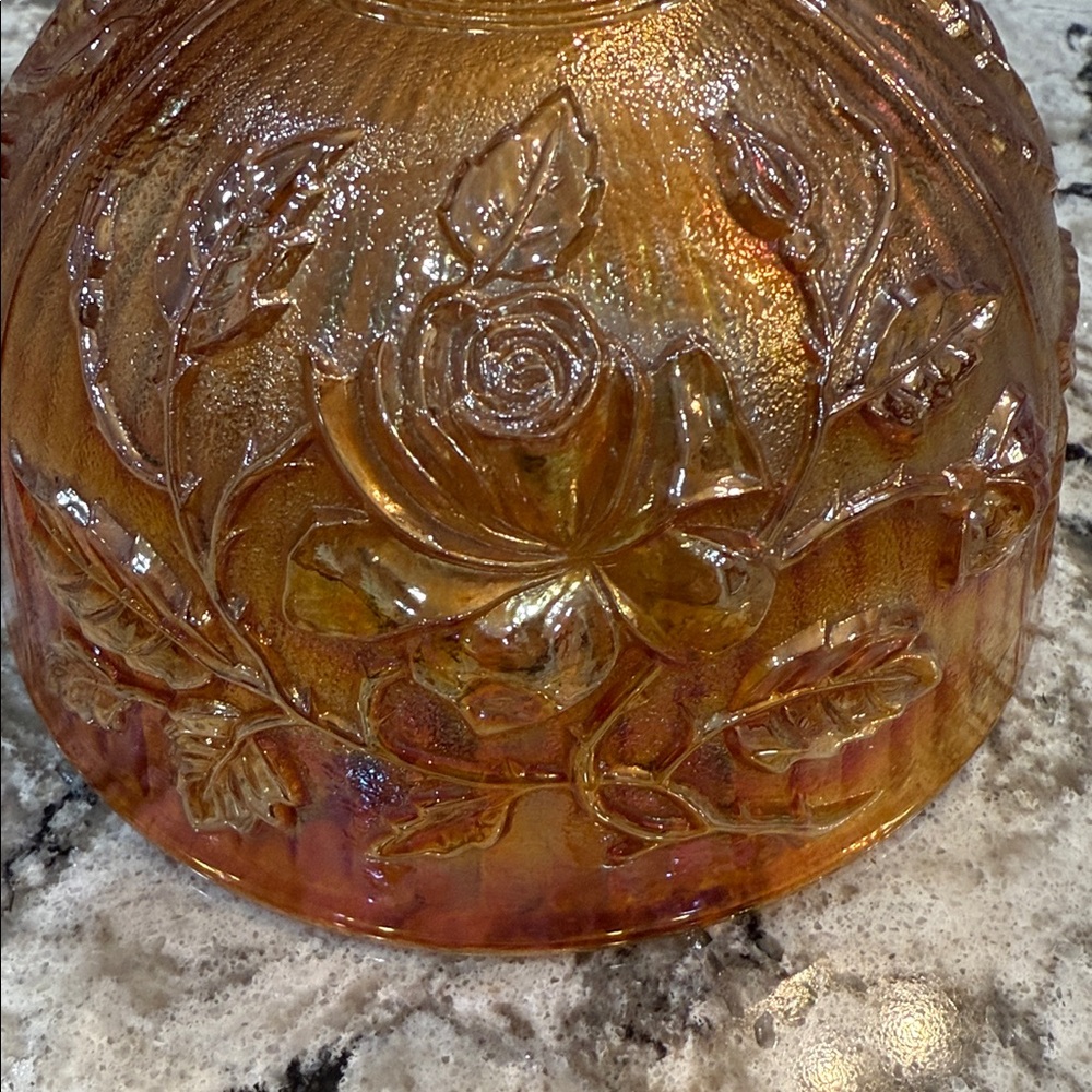 Vintage Marigold Imperial Carnival Glass Covered Butter Dish dome DOME ONLY - Picture 2 of 11